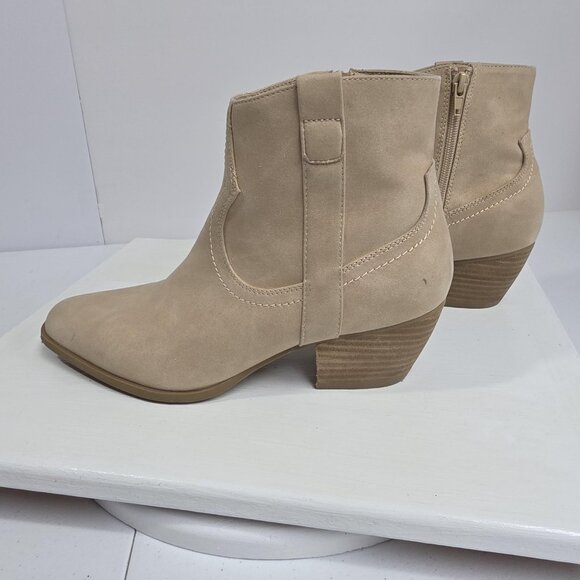 Dv Dolce Vita Boots Womens Size 9 Beige Perdue Ankle Western Booties - Picture 4 of 11